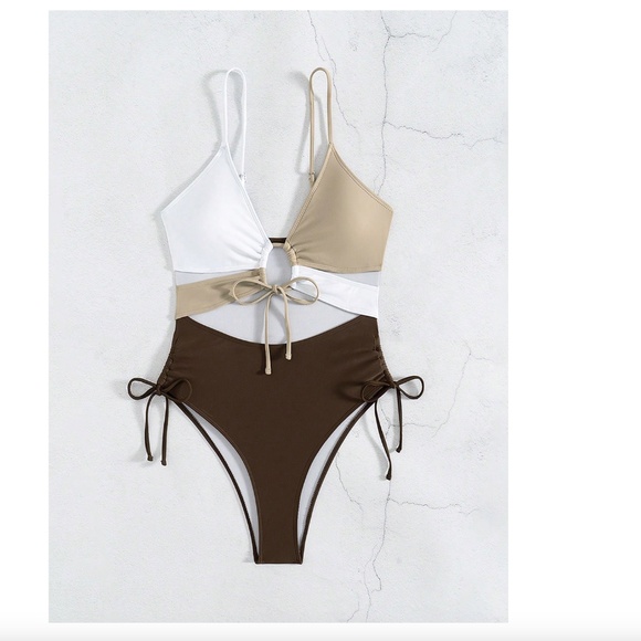 Shein Color block one piece swimsuit - M/6 - Picture 2 of 3